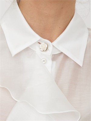 Camicia Fracomina in tencel bianco con gala in DONNA