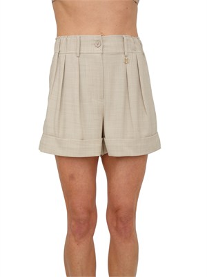 Pantaloni bermuda Fracomina in tessuto beige in DONNA