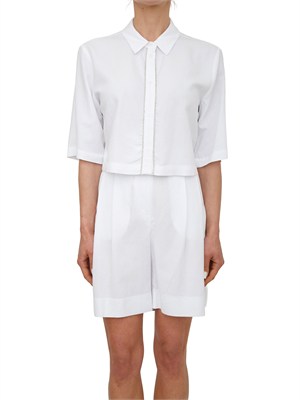 Camicia bianca Fracomina in lino e viscosa con strass in DONNA