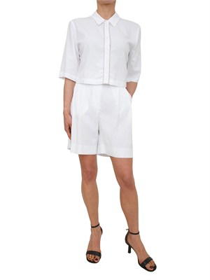 Camicia bianca Fracomina in lino e viscosa con strass in DONNA