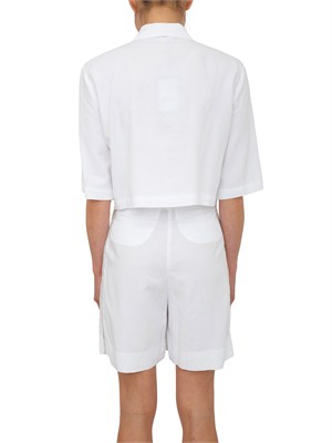 Camicia bianca Fracomina in lino e viscosa con strass in DONNA