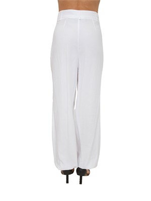 Pantaloni Fracomina in lino e viscosa bianchi in DONNA