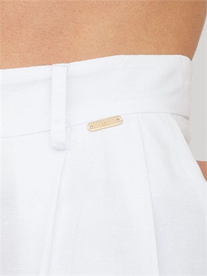 Pantaloni Fracomina in lino e viscosa bianchi in DONNA