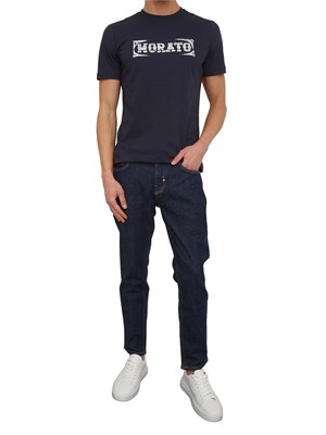 T-shirt Antony Morato in cotone blu stampa logo in UOMO