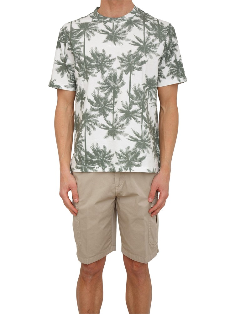 T-shirt Antony Morato in cotone bianca con stampa verde