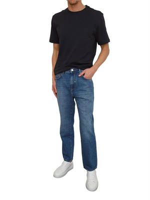 T-shirt Antony Morato in cotone blu logo ton sur ton in UOMO