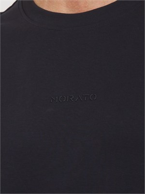 T-shirt Antony Morato in cotone blu logo ton sur ton in UOMO