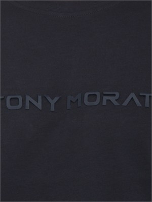 T-shirt Antony Morato in cotone interlock blu stampa logo in UOMO