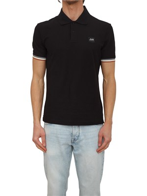 Polo Antony Morato in piquet di cotone nera in UOMO