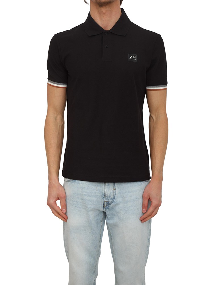 Polo Antony Morato in piquet di cotone nera