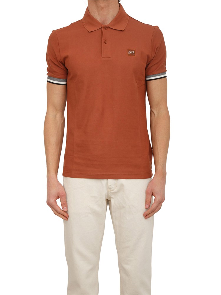 Polo Antony Morato in piquet di cotone ruggine