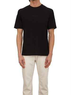 T-shirt Antony Morato in cotone slub nera in UOMO