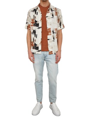 T-shirt Antony Morato in cotone slub ruggine in UOMO