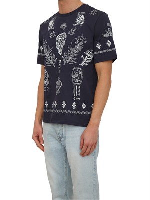 T-shirt Antony Morato in cotone blu stampa tribale in UOMO
