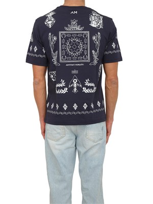 T-shirt Antony Morato in cotone blu stampa tribale in UOMO