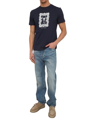 T-shirt Antony Morato in cotone blu stampa scorpione in UOMO