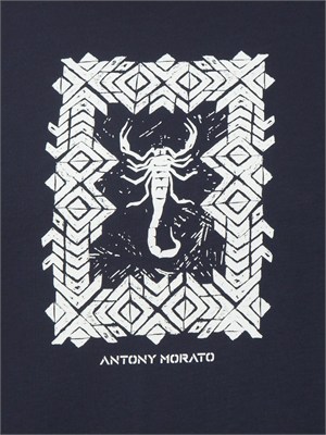 T-shirt Antony Morato in cotone blu stampa scorpione in UOMO
