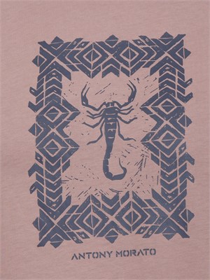 T-shirt Antony Morato in cotone rosa stampa scorpione in UOMO
