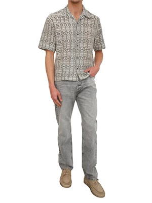 Camicia Antony Morato in cotone lavorazione jacquard beige nero in UOMO