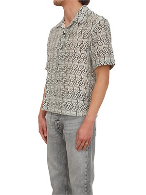 Camicia Antony Morato in cotone lavorazione jacquard beige nero in UOMO