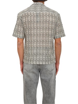 Camicia Antony Morato in cotone lavorazione jacquard beige nero in UOMO