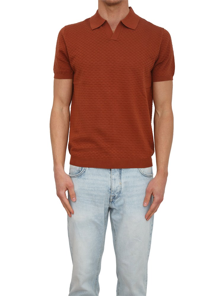 Polo Antony Morato in maglia di cotone ruggine