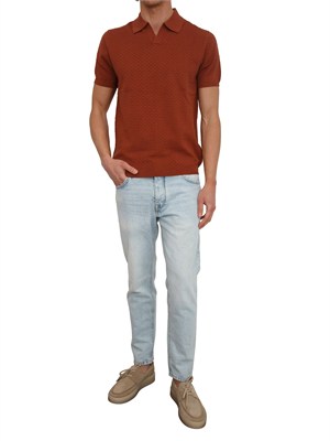 Polo Antony Morato in maglia di cotone ruggine in UOMO