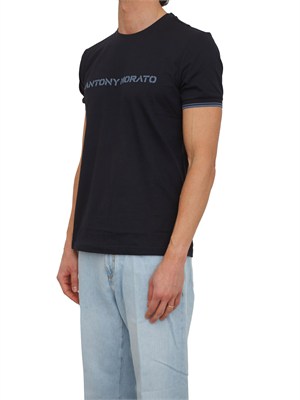 T-shirt Antony Morato in cotone blu stampa logo in UOMO