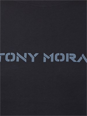 T-shirt Antony Morato in cotone blu stampa logo in UOMO