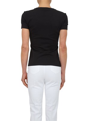 T-shirt Fracomina in cotone nero con strass in DONNA