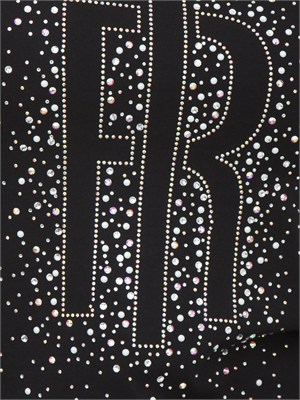 T-shirt Fracomina in cotone nero con strass in DONNA