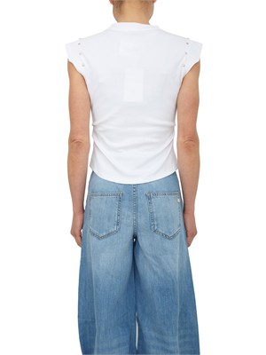 T-shirt Fracomina in misto cotone bianca con collana in DONNA