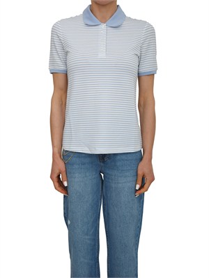 Polo Fracomina in misto viscosa a righe azzurre in DONNA
