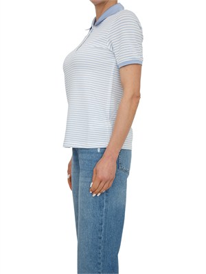 Polo Fracomina in misto viscosa a righe azzurre in DONNA