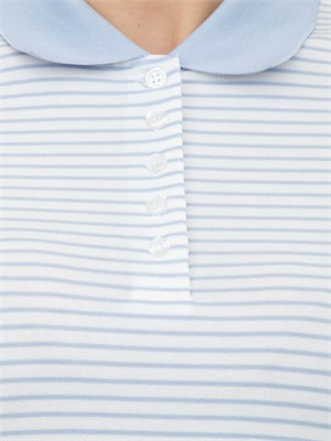 Polo Fracomina in misto viscosa a righe azzurre in DONNA