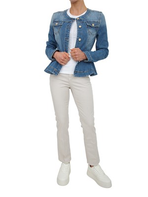 T-shirt Fracomina in cotone bianco con strass in DONNA