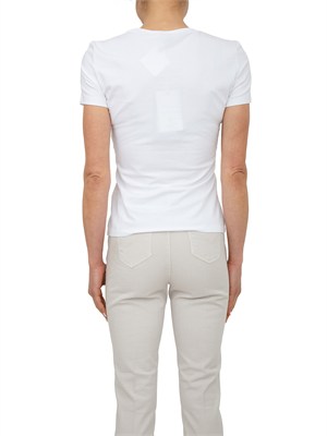 T-shirt Fracomina in cotone bianco con strass in DONNA