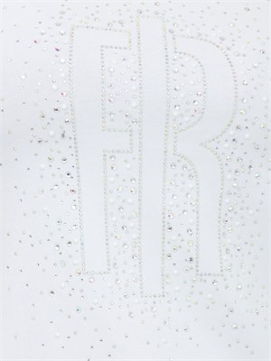 T-shirt Fracomina in cotone bianco con strass in DONNA