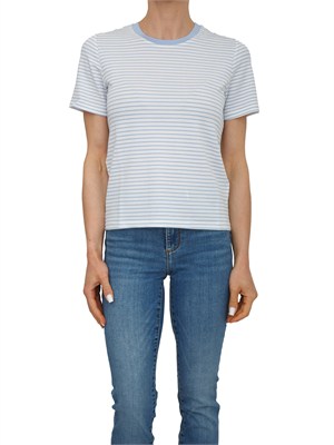 T-shirt Fracomina in cotone con righe azzurre in DONNA