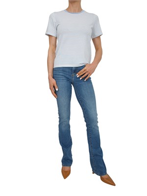 T-shirt Fracomina in cotone con righe azzurre in DONNA