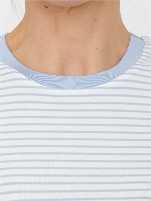 T-shirt Fracomina in cotone con righe azzurre in DONNA