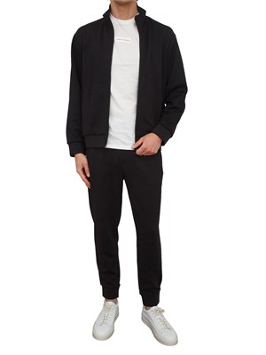 Felpa uomo Armani Exchange in tessuto nero logo jacquard in UOMO