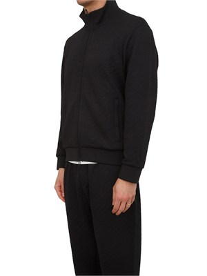 Felpa uomo Armani Exchange in tessuto nero logo jacquard in UOMO