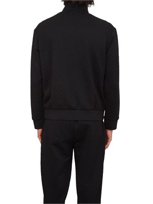 Felpa uomo Armani Exchange in tessuto nero logo jacquard in UOMO