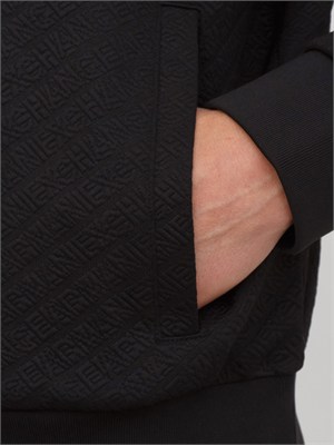 Felpa uomo Armani Exchange in tessuto nero logo jacquard in UOMO