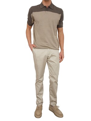 Pantaloni Armani Exchange uomo in raso di cotone beige in UOMO