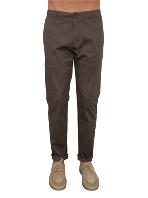 Pantaloni Armani Exchange uomo in raso di cotone marrone in UOMO