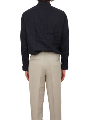 Camicia Armani Exchange uomo in lino blu in UOMO