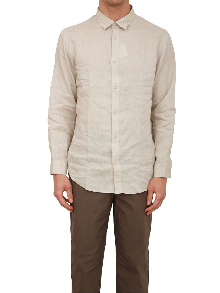 Camicia Armani Exchange uomo in lino beige