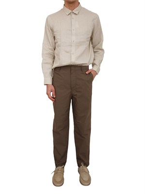 Camicia Armani Exchange uomo in lino beige in UOMO